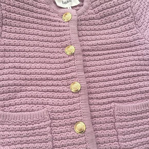 NEW Ba&sh Bash  Gaspard Tweed Cardigan Jacket In Purple Lilac | size 1 / S - Picture 9 of 13